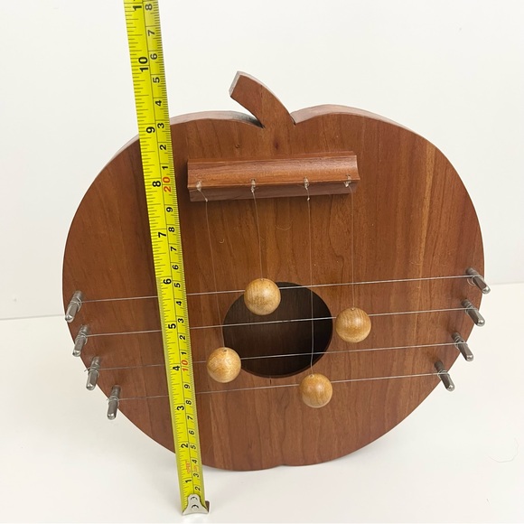Vintage Appalachian Apple Wooden Door Harp Handcrafted Artist Signed 2001 - Picture 5 of 16